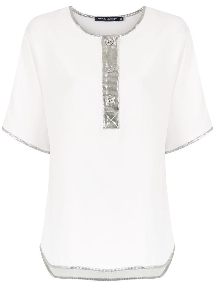 Reinaldo Lourenço Contrast Trim Henley T-shirt - White