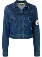 Versace Jeans Logo Patch Cropped Jacket - Blue