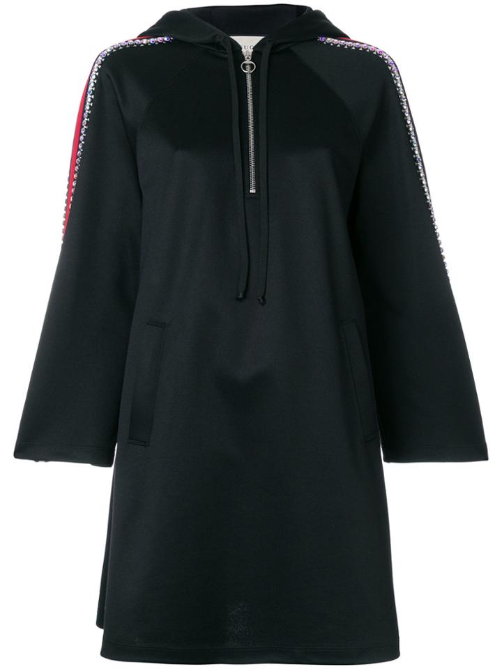 Gucci Tri-stripe Hooded Dress - Black