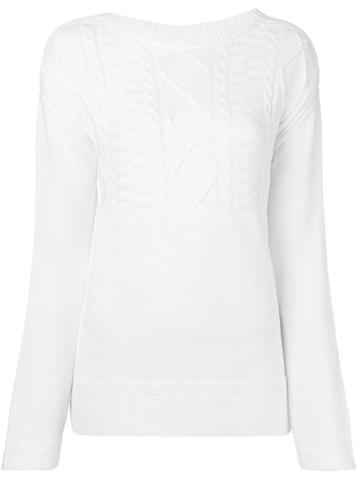 Barbour Cable Knit Jumper - White