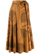 Closed Side Tie Skirt - Brown