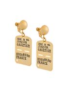 Jean Paul Gaultier Vintage Army Dog Tag Earrings - Yellow & Orange