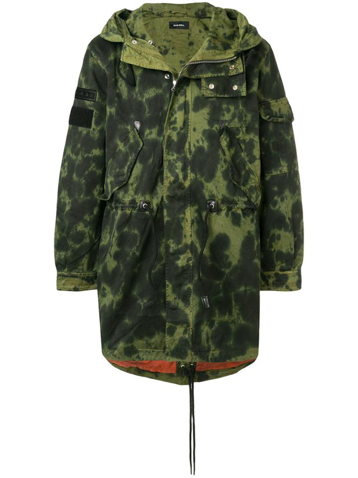 Diesel Tie Dye Parka - Green