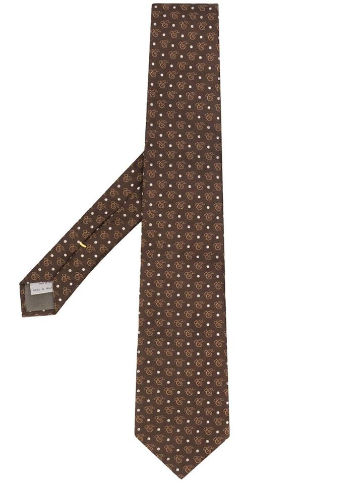 Canali Logo Tie - Brown