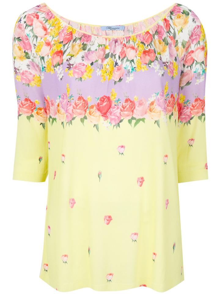 Blumarine Floral Print Blouse - Yellow & Orange