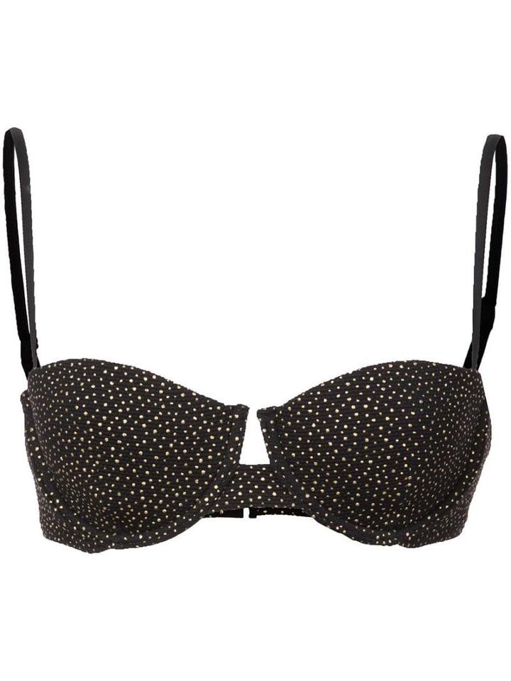 Onia Dalia Dot Bikini Top - Black