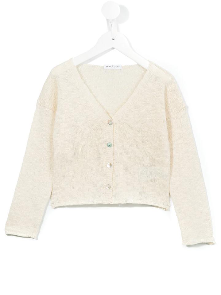 Babe And Tess V-neck Cardigan, Girl's, Size: 8 Yrs, Nude/neutrals