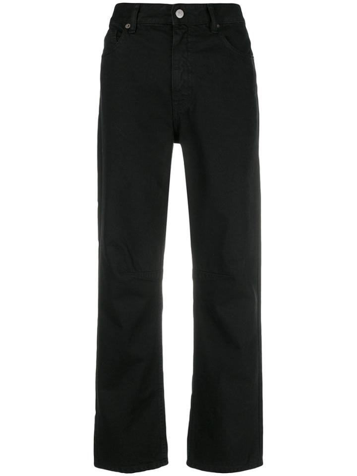 Mm6 Maison Margiela Cropped Straight Leg Jeans - Black