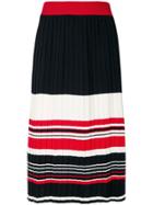 Chinti & Parker Striped Pleated Skirt - Black