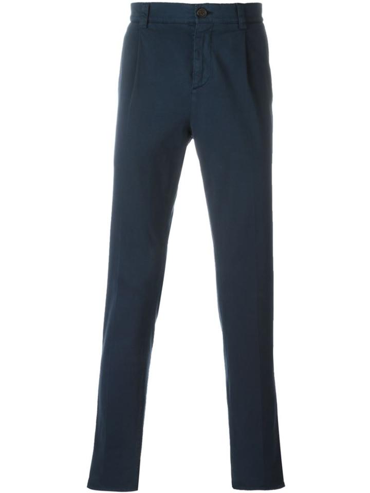 Brunello Cucinelli Classic Chinos, Men's, Size: 54, Blue, Cotton/spandex/elastane