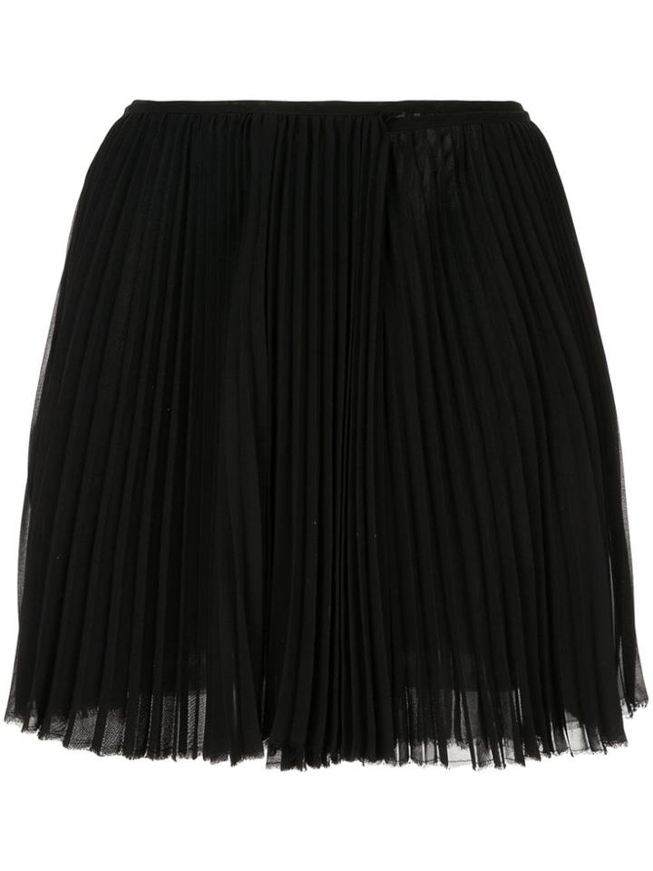 Comme Des Garçons Vintage Semi-sheer Pleated Mini Skirt - Black