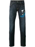 Dolce & Gabbana Xylophonist Patch Slim Jeans, Men's, Size: 46, Blue, Cotton/spandex/elastane/polyester