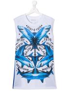 Marcelo Burlon County Of Milan Kids Teen Shark Print Tank Top - White