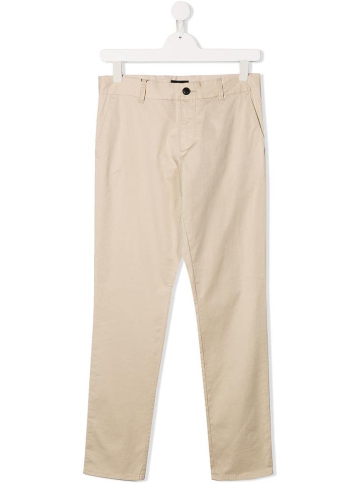 Emporio Armani Kids Slim-fit Chino Trousers - Neutrals