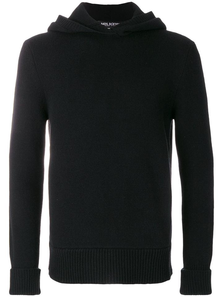 Neil Barrett Stripe Detail Knitted Hoodie - Black