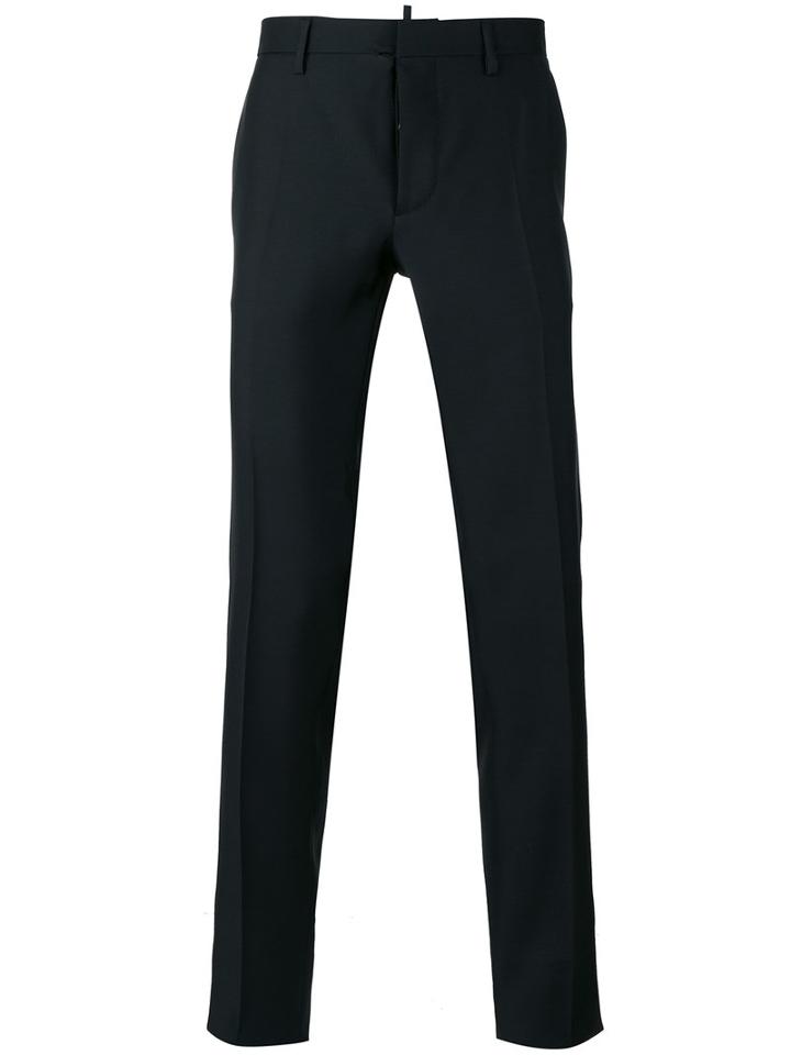 Dsquared2 Tailored Trousers, Men's, Size: 52, Black, Virgin Wool/silk