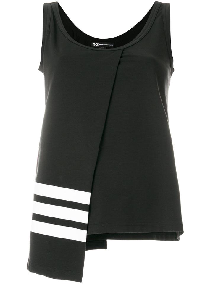 Y-3 Asymmetric Panel Tank Top - Black