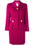 Céline Vintage Slit Detail Skirt Suit, Size: 38, Pink/purple