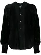Comme Des Garçons Comme Des Garçons Sheer Velvet-sleeves Shirt - Black