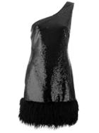 Jeremy Scott One Shoulder Dress, Women's, Size: 44, Black, Polyester/rayon/other Fibers