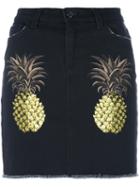 Giamba Pineapple Skirt, Women's, Size: 40, Black, Cotton/spandex/elastane/leather