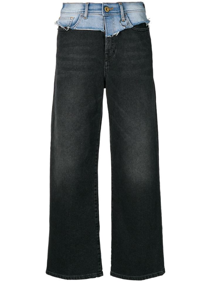 Diesel Wide Cropped Jeans - Black