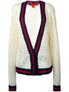 Hilfiger Collection V-neck Corporate Cardigan, Women's, Size: Medium, White, Cotton