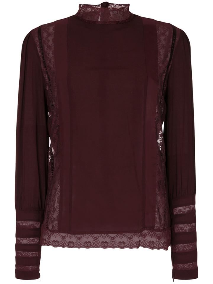 Pierre Balmain Lace Inserts Blouse - Red