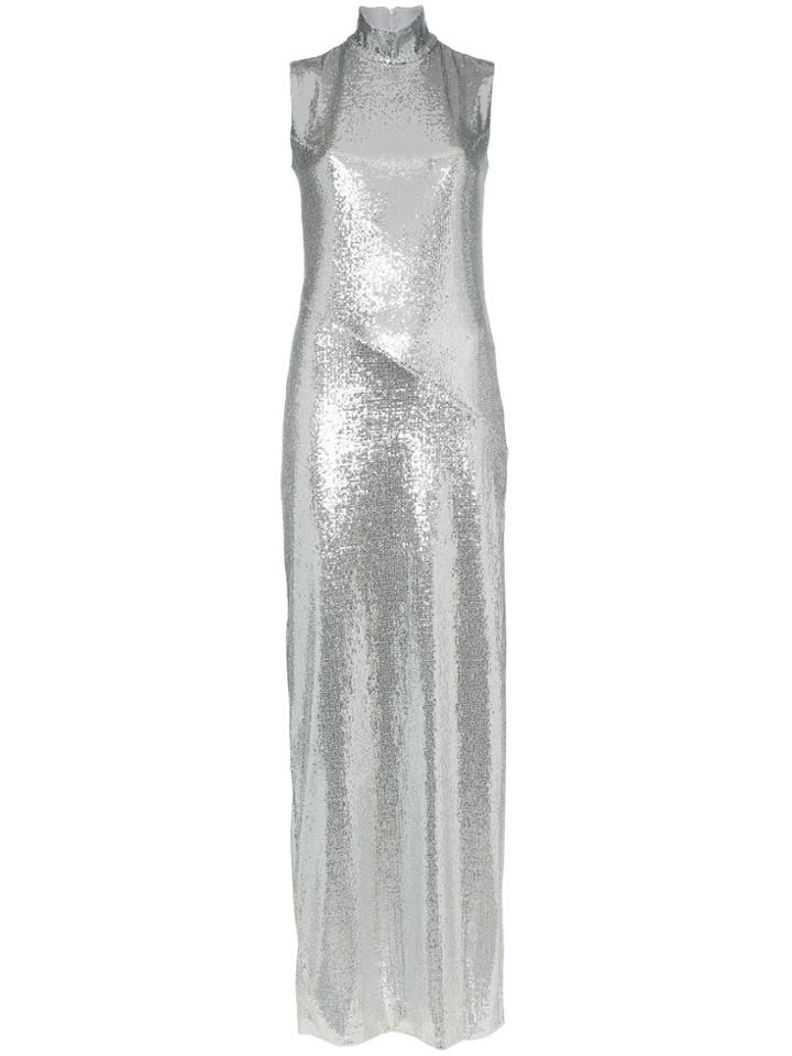 Galvan Galaxy Sleeveless Sequin Dress - Metallic