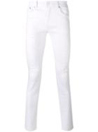 Stampd Distressed Skinny Jeans, Men's, Size: 32, White, Cotton/spandex/elastane