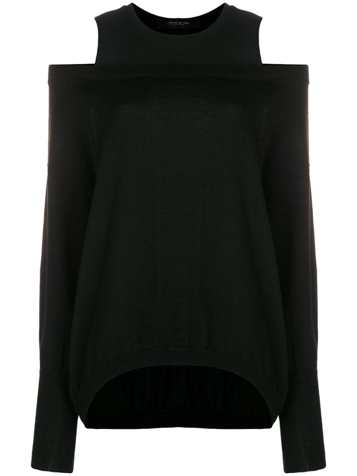 Federica Tosi Cold Shoulder Sweater - Black