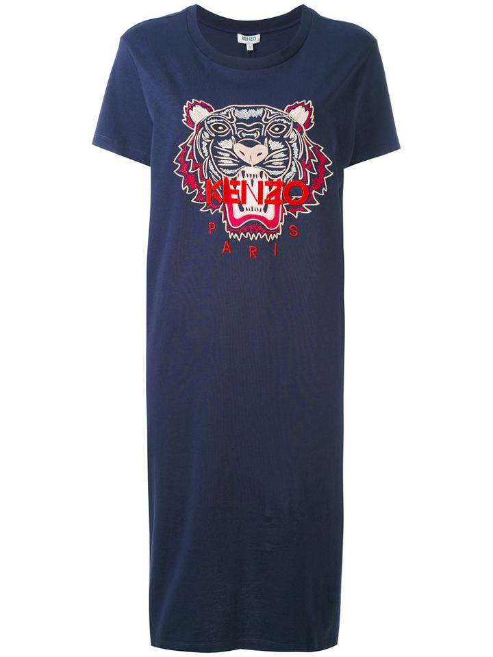 Kenzo - Tiger Print T-shirt - Women - Cotton/polyester - Xl, Blue, Cotton/polyester