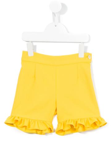 La Stupenderia Ruffled Shorts, Girl's, Size: 8 Yrs, Yellow/orange