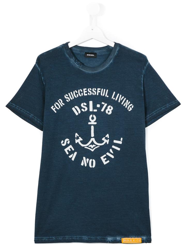 Diesel Kids Anchor Print T-shirt - Blue