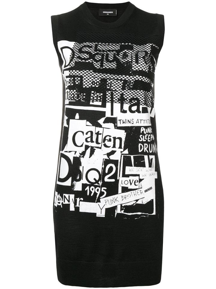 Dsquared2 Logo Print T-shirt Dress - Black