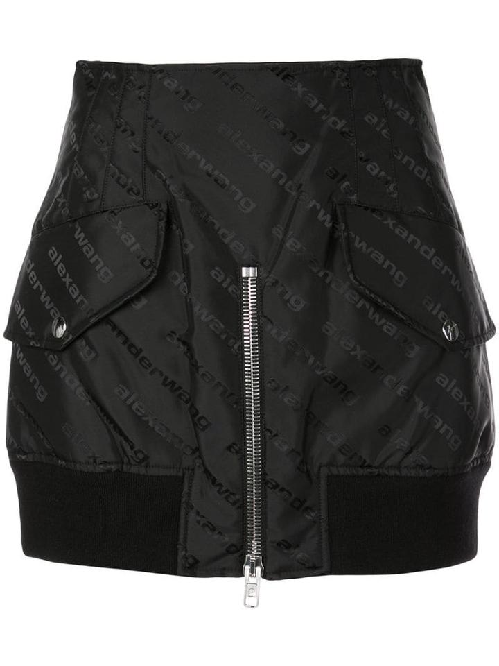 Alexander Wang Logo Cargo Mini Skirt - Black