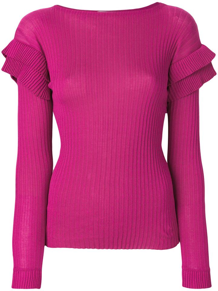 Philosophy Di Lorenzo Serafini Pleated Sweater - Pink & Purple