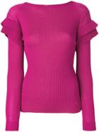 Philosophy Di Lorenzo Serafini Pleated Sweater - Pink & Purple