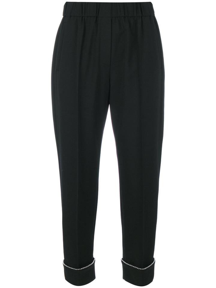 Alexander Wang Ball Chain Trim Cropped Trousers - Black