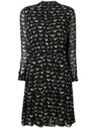 Emporio Armani Logo Flared Midi Dress - Black