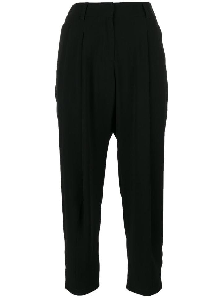 Alberto Biani - Cropped Trousers - Women - Acetate/triacetate/viscose/polyester - 44, Women's, Black, Acetate/triacetate/viscose/polyester