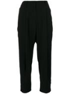 Alberto Biani - Cropped Trousers - Women - Acetate/triacetate/viscose/polyester - 44, Women's, Black, Acetate/triacetate/viscose/polyester