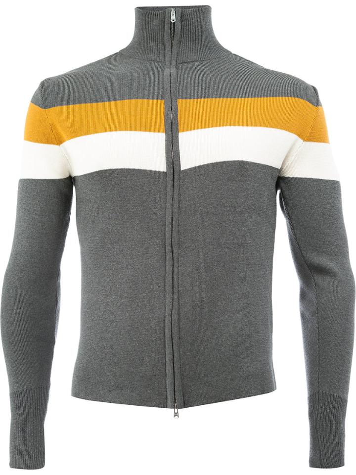 Wales Bonner High Neck Zipped Cardigan - Grey