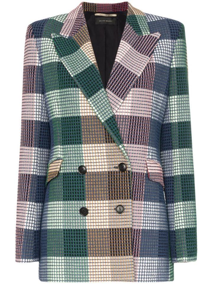 Roland Mouret Harleston Double-breasted Check Blazer - Blue