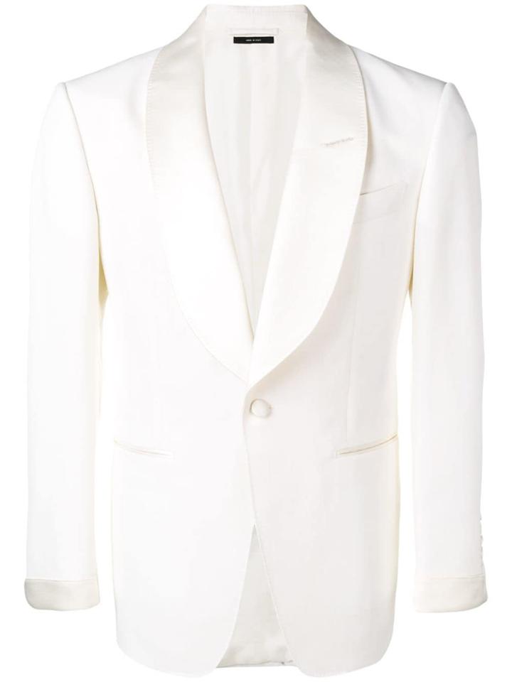 Tom Ford Silk Lapel Blazer - White