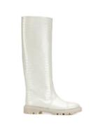 Casadei Croc-effect Boots - White