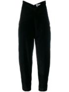 Attico High-waisted Velvet Trousers - Black