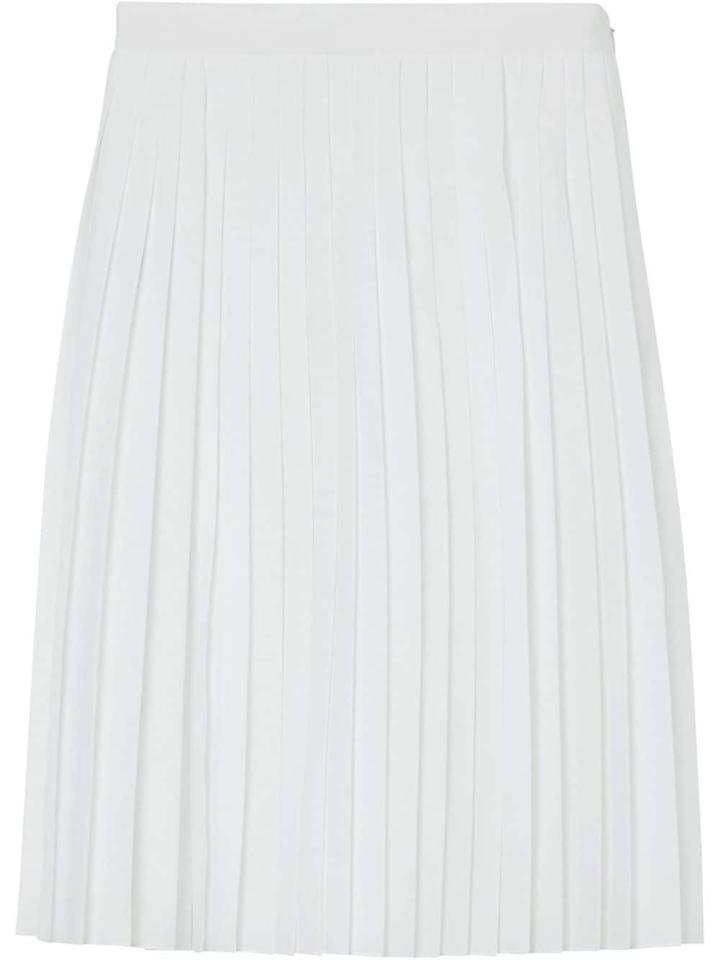 Burberry Silk-lined Pleated Skirt - White