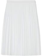 Burberry Silk-lined Pleated Skirt - White