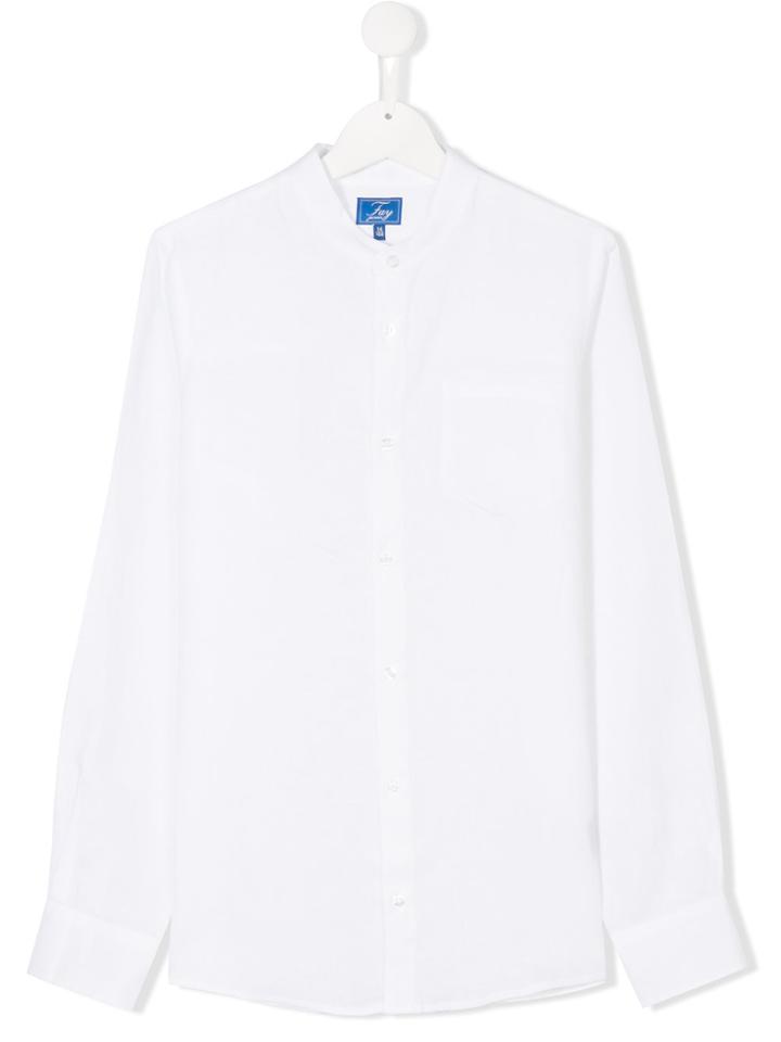 Fay Kids Teen Mandarin Collar Shirt - White